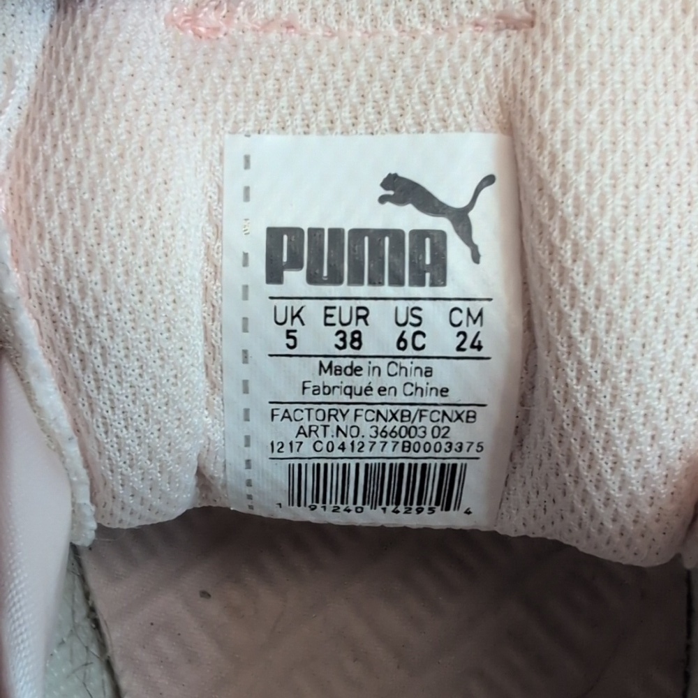 Puma Smash Ribbon Jr Sneaker Trainers Shoes Baby Pink Size US 6C - Picture 9 of 9